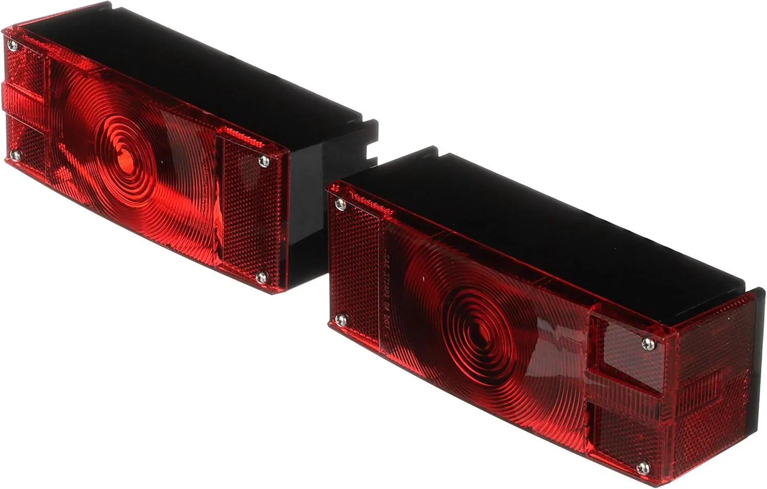 Attwood 14063-7 Low-Profile Submersible Trailer Light Kit, for Trailers Over 80 Inches Wide, 2 Lamps, Wiring Harness, Hardware