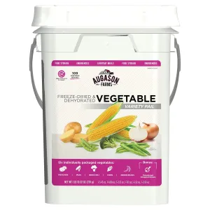 Augason Farms Freeze Dried Vegetable Variety Pail, Emergency Food Supply, Everyday Meals, 109 Servings