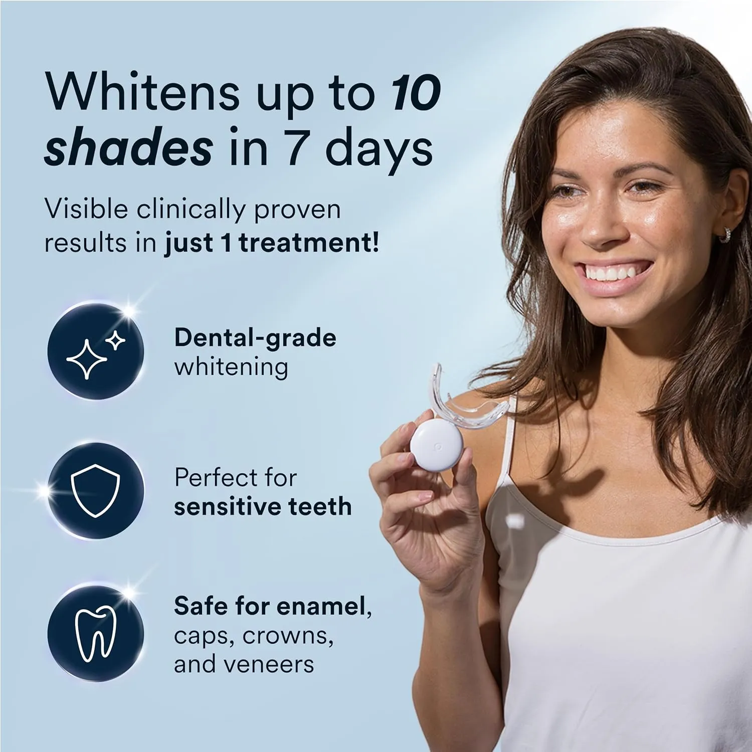 Auraglow Teeth Whitening Kit, LED Accelerator Light, 35% Carbamide Peroxide Teeth Whitening Gel, 20  Whitening Treatments, Whitens up to 10 Shades in 7 Days