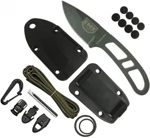 Authentic ESEE CAN-OD-KIT-E Survival Knife, Sheath w/Clip Plate, Survival Kit