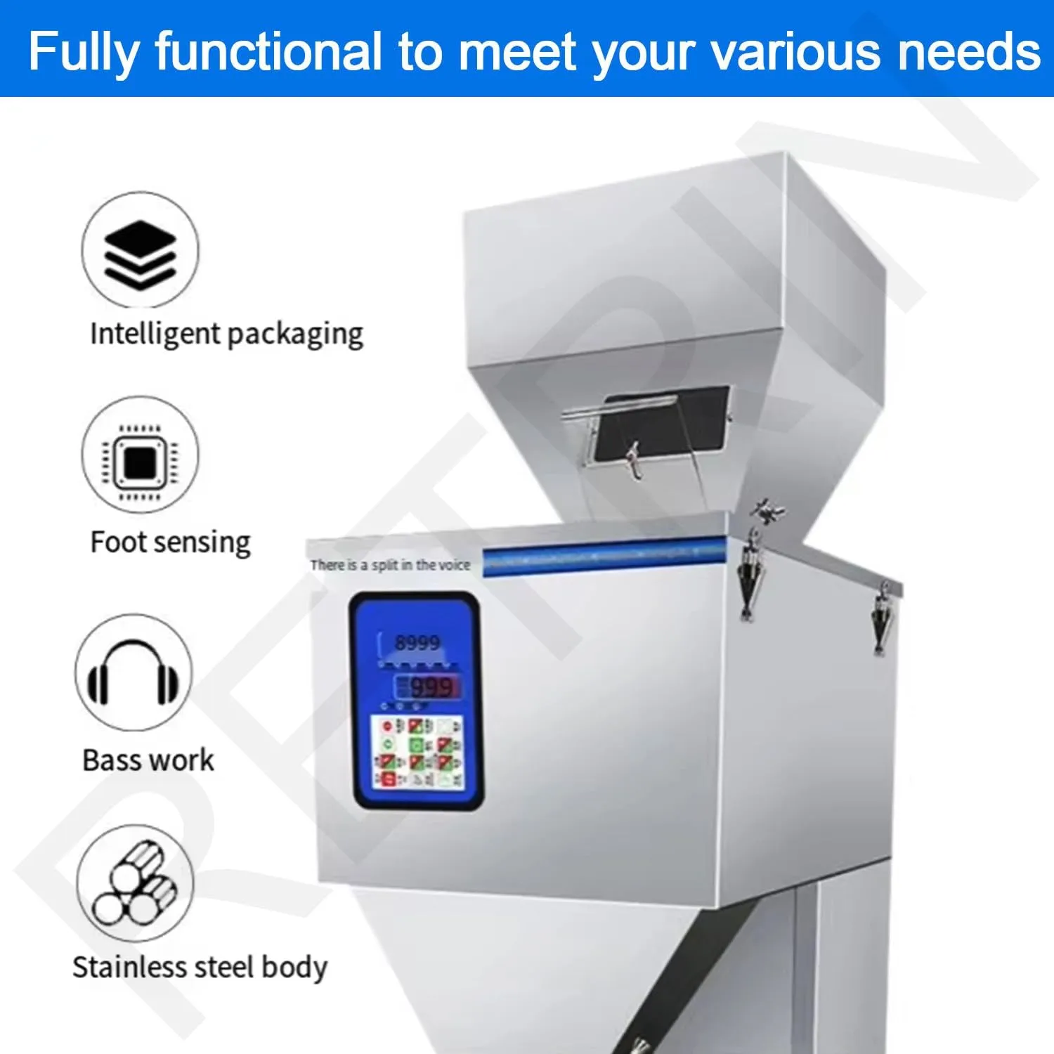 Automatic Dispensing Machine Quantitative Weighing Powder Rice Granule Dispenser Sugar Filling Machine 10-999g/10-1500g,Granule Bottle Pouch Filling Machine,w/Foot Pedal,10gto999g