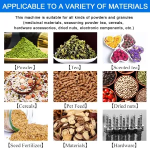 Automatic Dispensing Machine Quantitative Weighing Powder Rice Granule Dispenser Sugar Filling Machine 10-999g/10-1500g,Granule Bottle Pouch Filling Machine,w/Foot Pedal,10gto999g