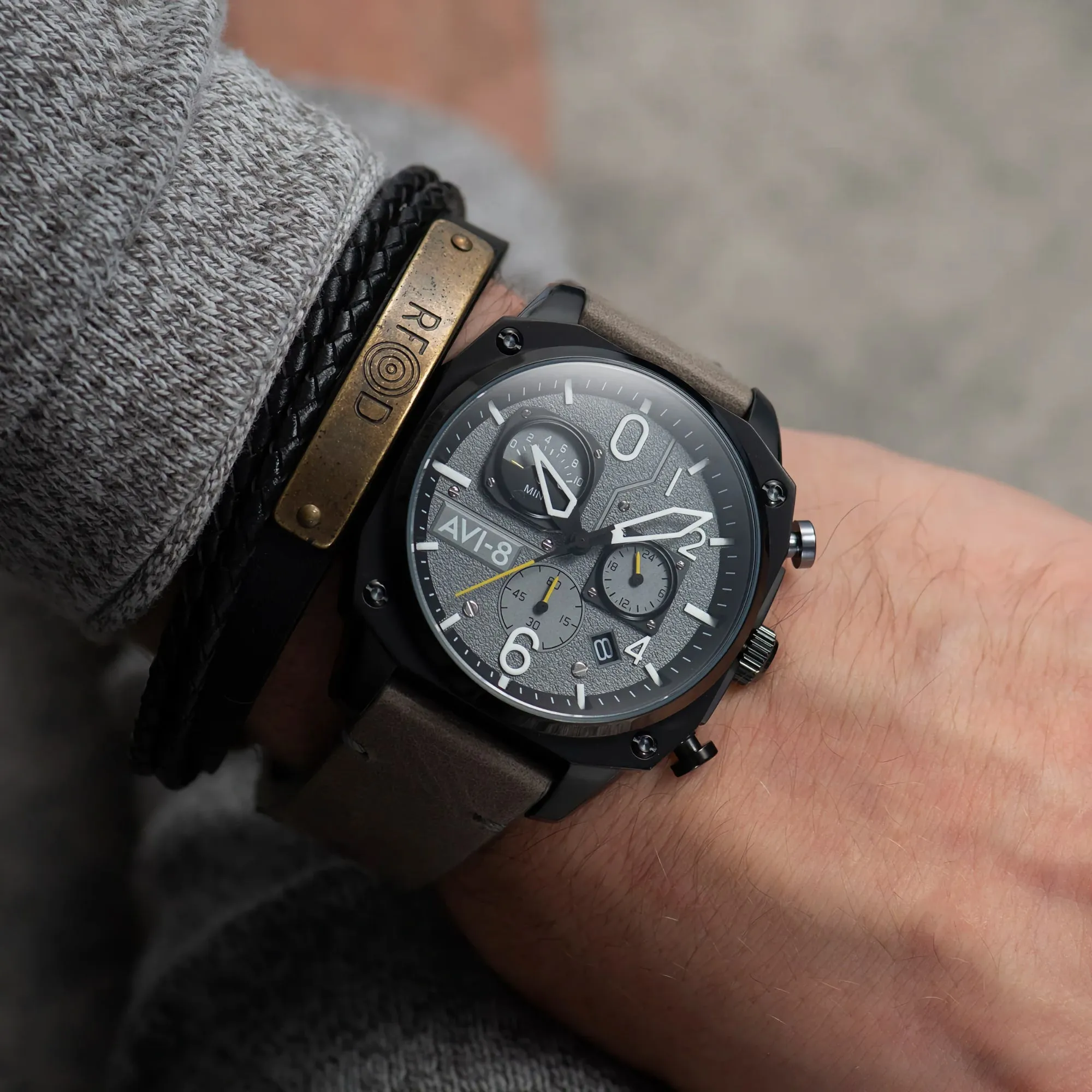 AVI-8 Hawker Hunter Retrograde Chronograph Sea Gray Men's watch
