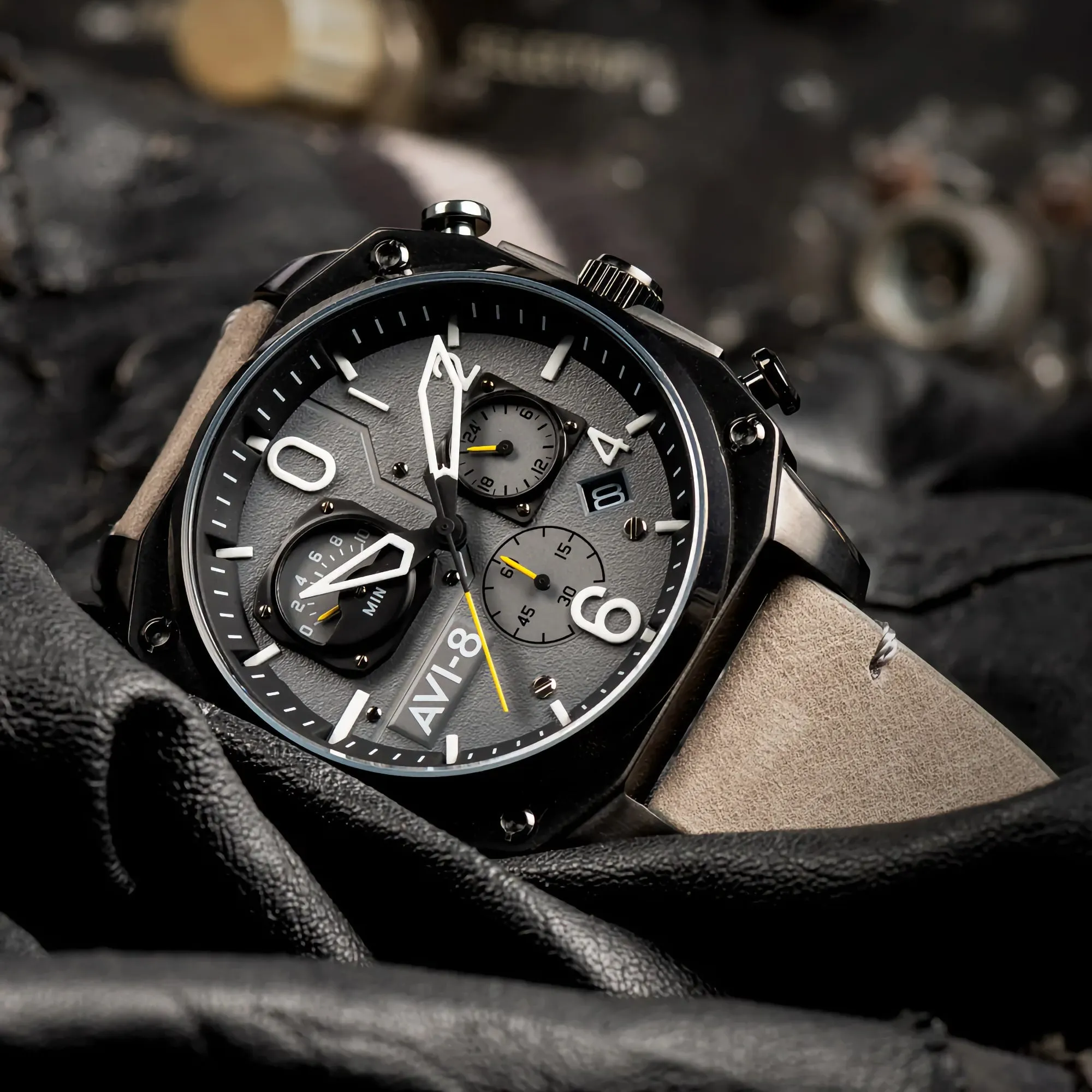 AVI-8 Hawker Hunter Retrograde Chronograph Sea Gray Men's watch
