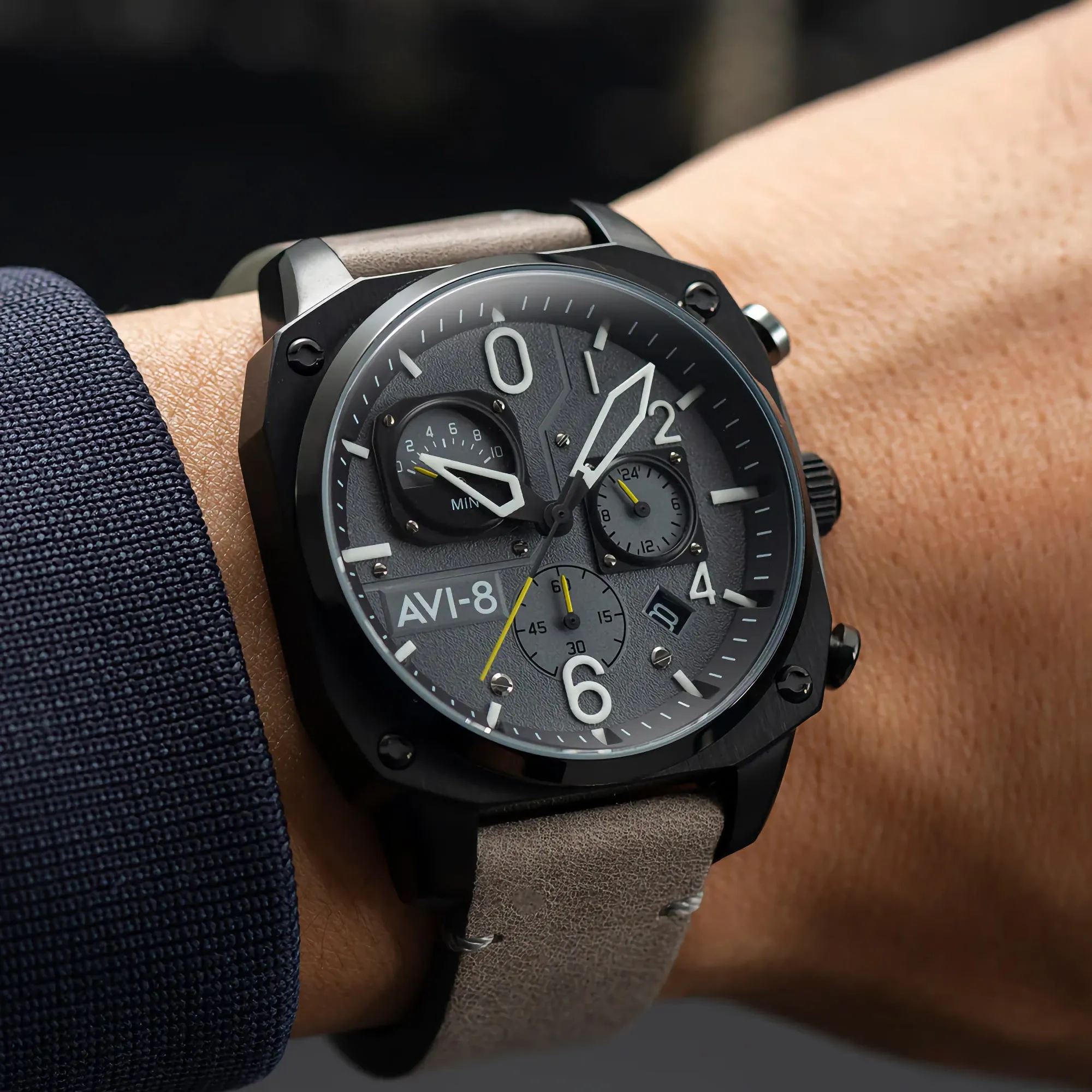 AVI-8 Hawker Hunter Retrograde Chronograph Sea Gray Men's watch