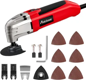 AVID POWER Oscillating Tool, 22000 OPM Electric Oscillating Multi Tool with 3°Oscillation Angle, Cutting, Sanding, Grinding, Scraping, 11 Accessories & Quick-Change Interface