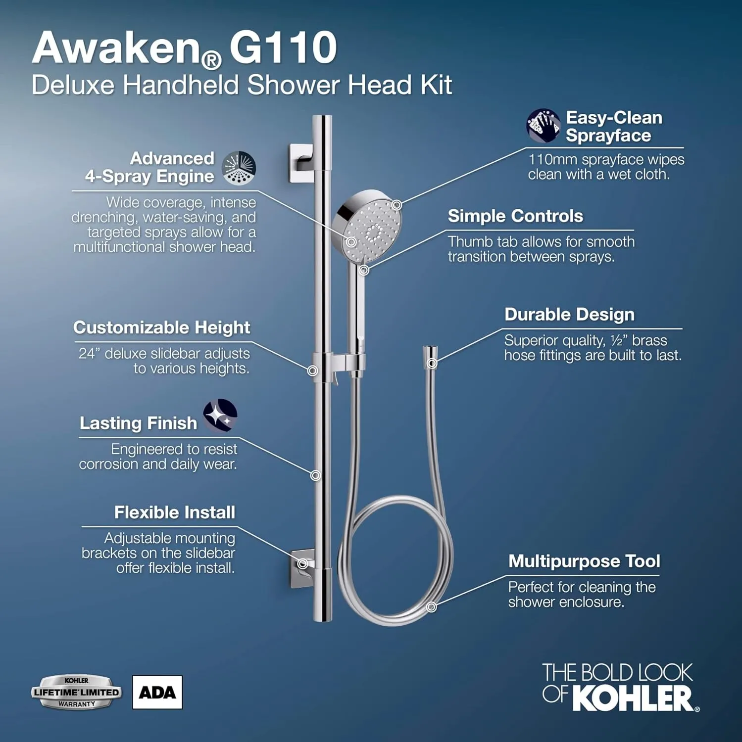 AWAKEN® G110 PREMIUM HANDSHOWER KIT