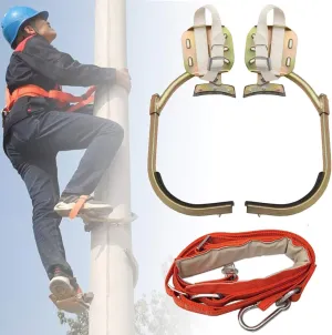 AYGJKIE Stainless Steel Tree Climbing Tool, Tree Climbing Gear Kit with Seat Belt, Non-Slip Climbing Tree Spikes for Hunting Observation(500model)