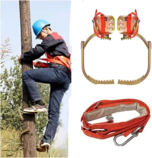 AYGJKIE Tree Climbing Tool with Safe Belt,Stainless Steel Tree Climbing Gear Kit, for Hunting Observation, Picking Fruit, Coconut, Simple to Use(450model)