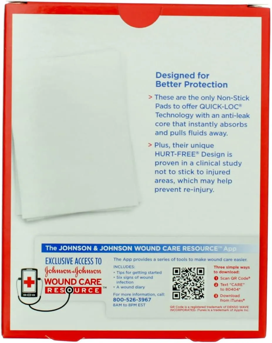 BAND-AID® Brand HURT-FREE® Non-stick Pads 3INX4IN, 10 COUNT
