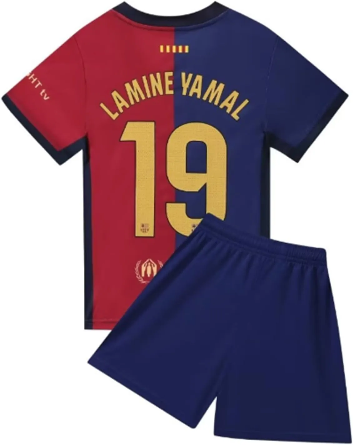 Barca 2024/2025 Lamine Yamal #19 Home Football Soccer Kids Jersey Shorts/Socks Set Youth Sizes