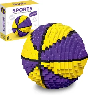 Basketball Building Blocks Set - Micro Bricks Toy 3.75" Display Model Kits, Precision Assembly Challenge for Teens/Adults - Gift Idea for Birthday (833Pcs)