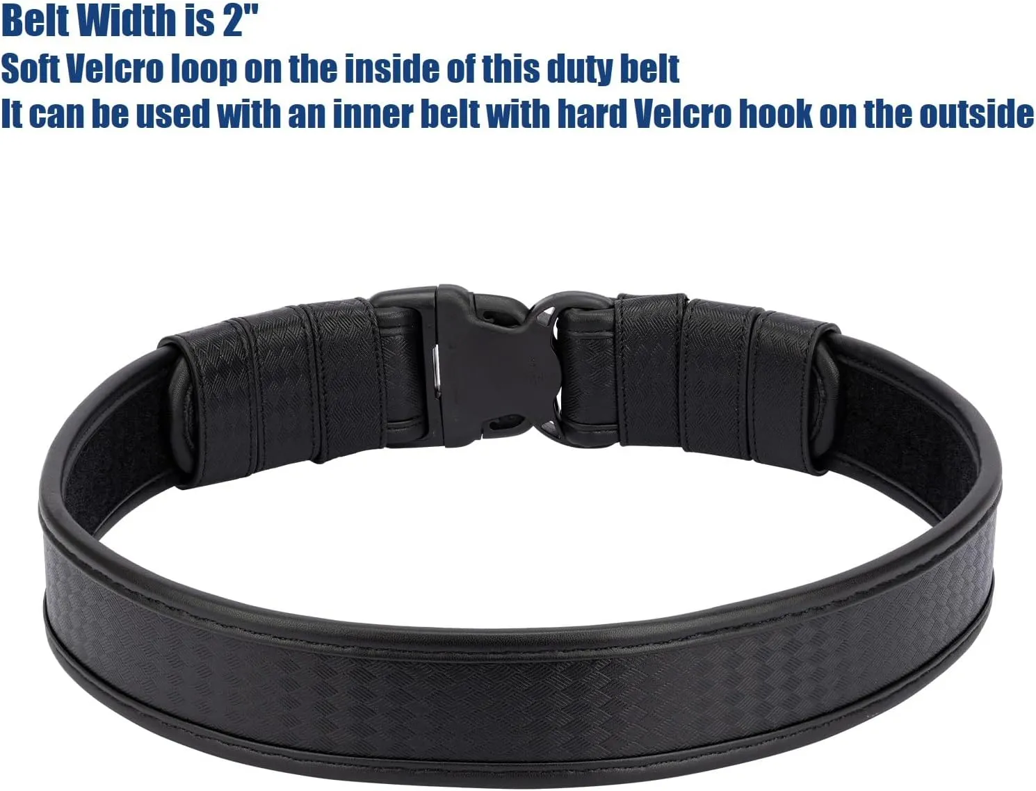Basketweave Duty Belts Police Law Enforcement Sheriff Security 2" Outer Belt Loop Liner Tri-Release Buckle 4 Keepers