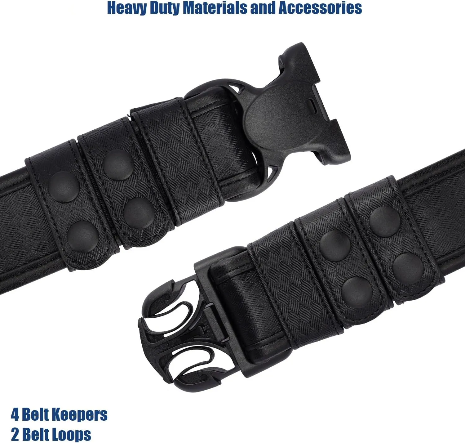 Basketweave Duty Belts Police Law Enforcement Sheriff Security 2" Outer Belt Loop Liner Tri-Release Buckle 4 Keepers