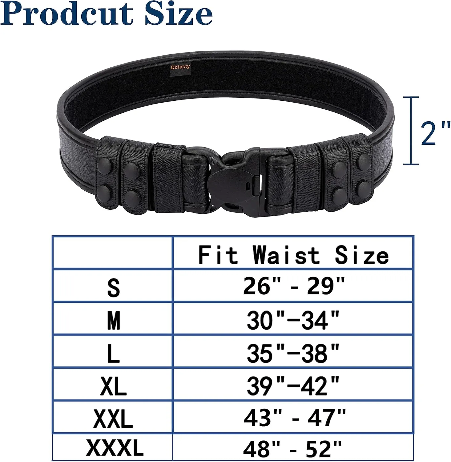 Basketweave Duty Belts Police Law Enforcement Sheriff Security 2" Outer Belt Loop Liner Tri-Release Buckle 4 Keepers
