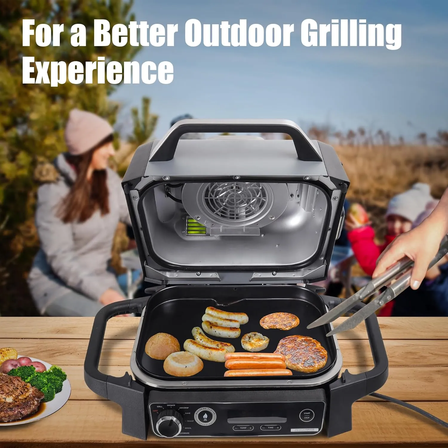 BBQ PLUS Flat Top Grill Griddle Plate for Ninja Woodfire OG700 Series Outdoor Grill,Non-Stick Griddle Pan for Ninja XSKGRDPLT OG701 Grill Accessories,with Oil Hole