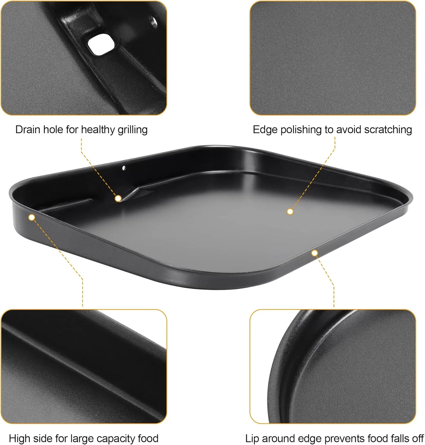 BBQ PLUS Flat Top Grill Griddle Plate for Ninja Woodfire OG700 Series Outdoor Grill,Non-Stick Griddle Pan for Ninja XSKGRDPLT OG701 Grill Accessories,with Oil Hole