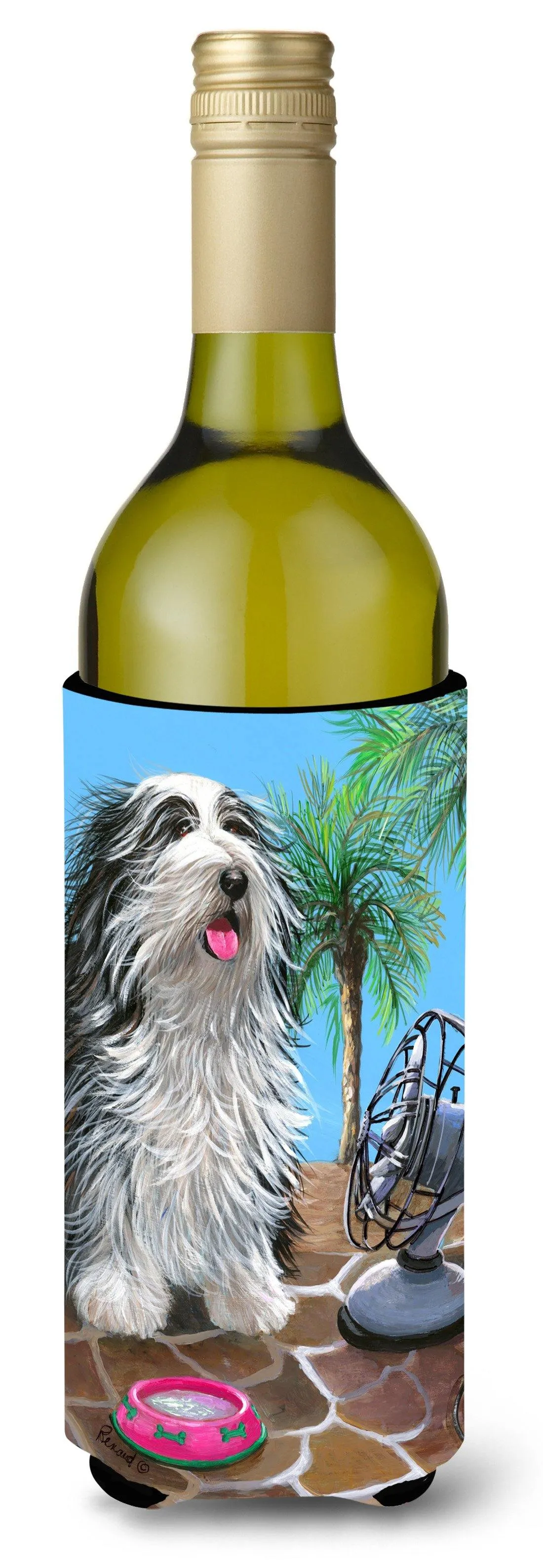 Bearded Collie Cool Summer Wine Bottle Hugger PPP3019LITERK