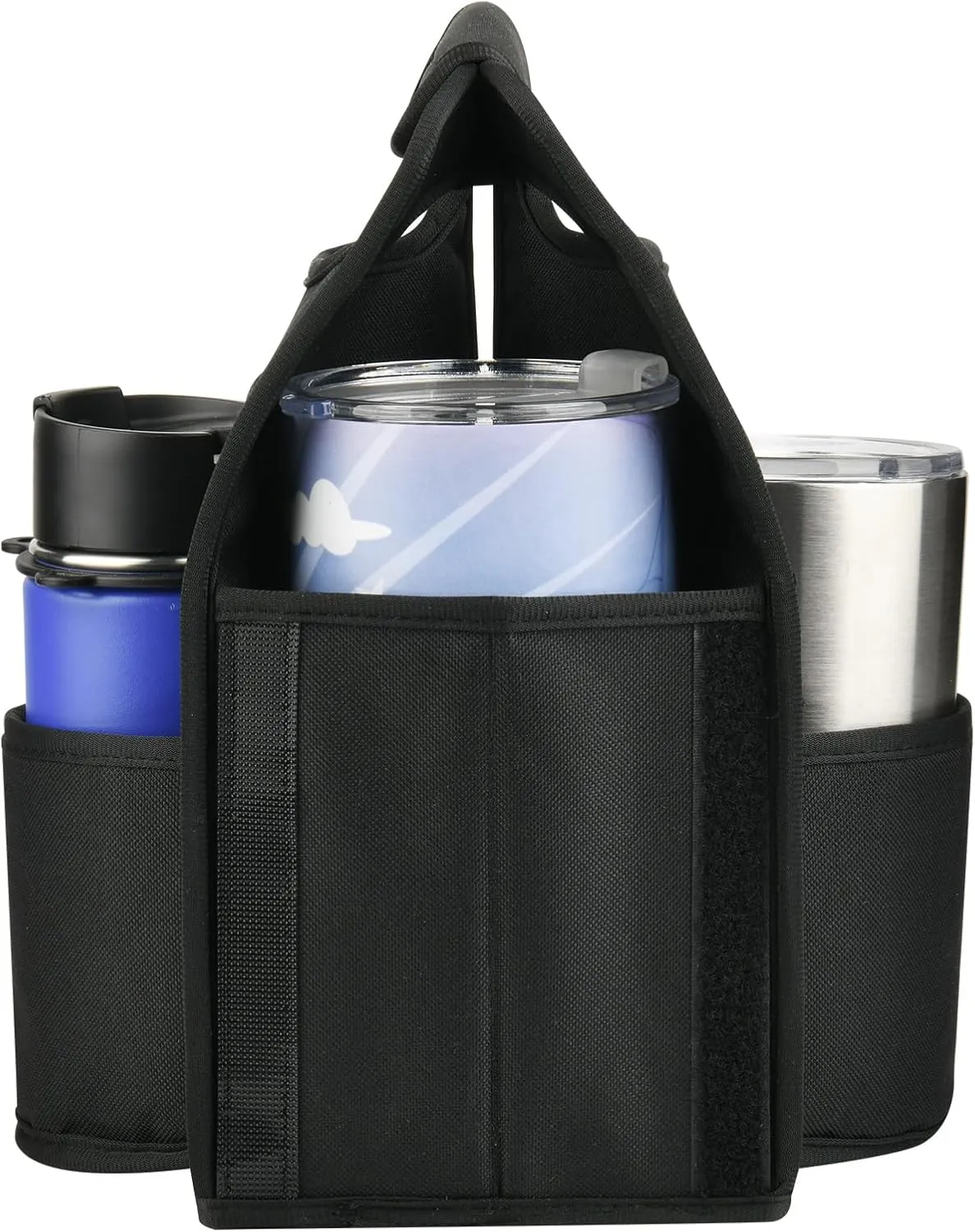 Beautyflier Reusable Insulated Coffee Cup Carrier, Portable Drink Holder with Handle Organizer Tote Bag for Hot & Cold Drinks, Contains 2/3 Coffee Cups with Expansion Space