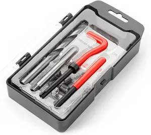 BELOMI Helicoil Thread Repair Kit, Metric and SAE Repair Tools with HSS Drill Bit and Thread Inserts, Auto Repairing Tool for Damaged Thread M10 x 1.25 mm Size, Universal Car Accessories