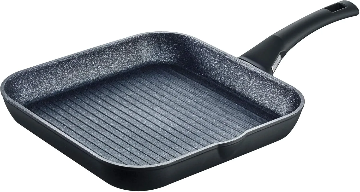 Berndes Balance Induction Enduro Grillpfanne 28x28 Grill pan 28 x 28 cm, Black