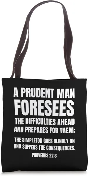 Bible Prepping Quote Doomsday Prepper Homesteader Tote Bag