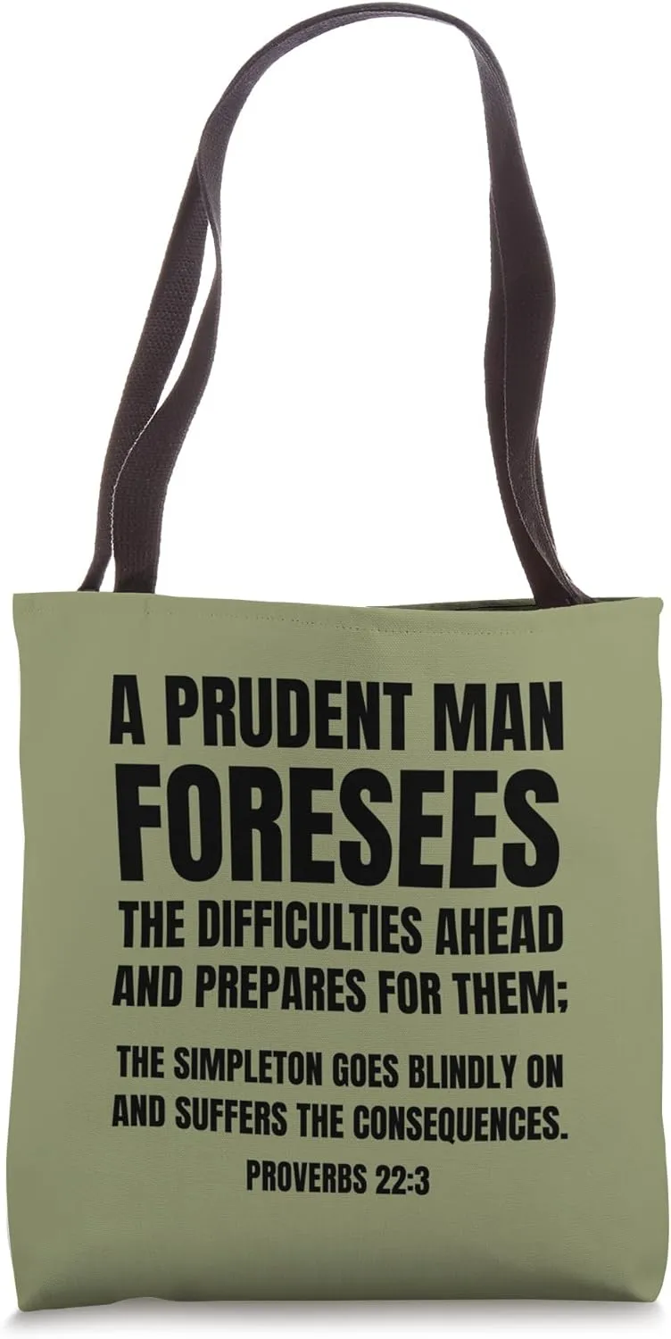Bible Prepping Quote Doomsday Prepper Homesteader Tote Bag