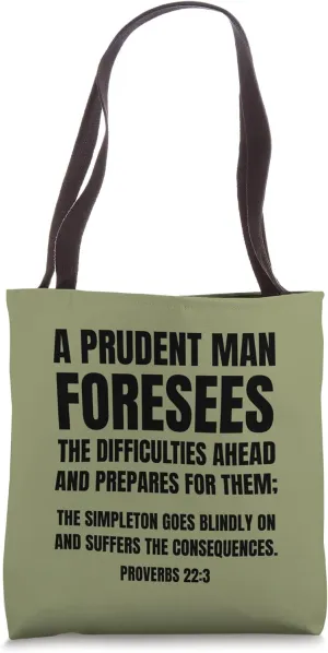Bible Prepping Quote Doomsday Prepper Homesteader Tote Bag