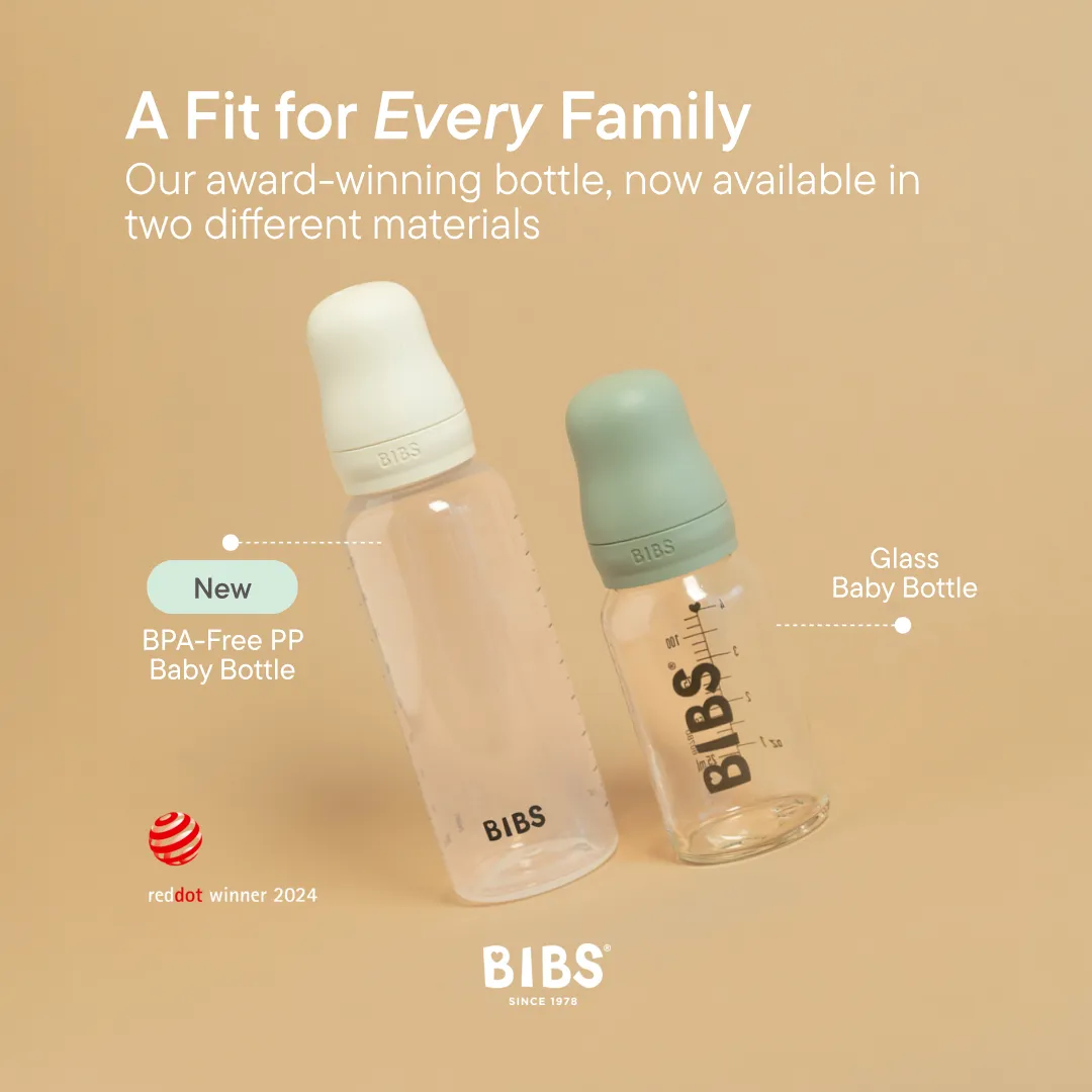 BIBS Grow and Flow BPA-Free PP Baby Bottle Round Silicone Set 150 ml / 270ml Ivory (Min. of 2 PK , multiples of 2 PK)
