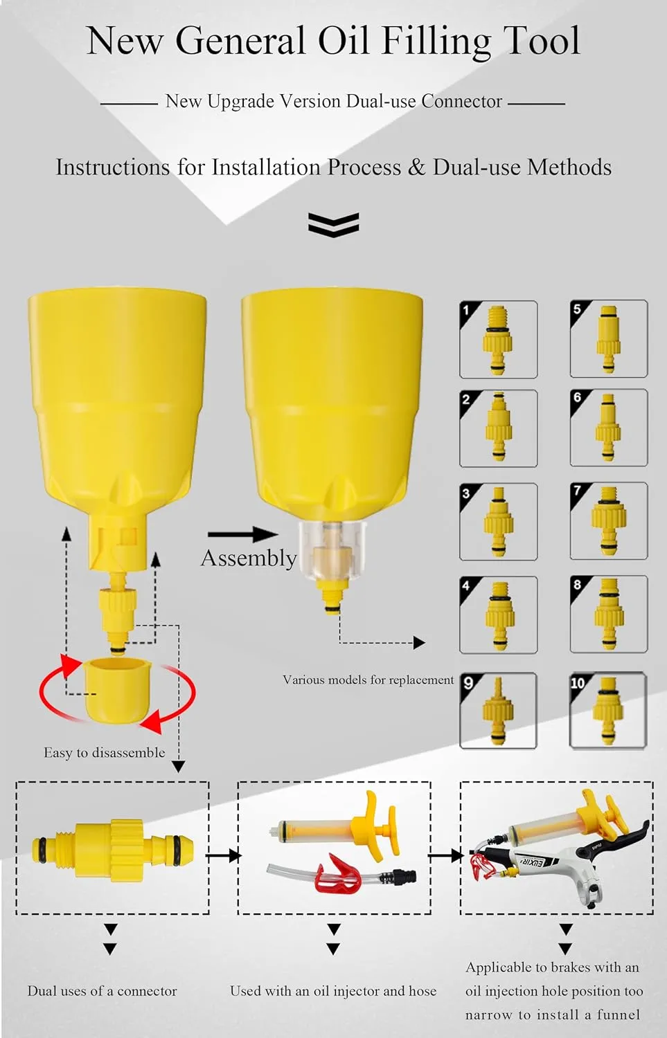 Bicycle Hydraulic Disc Brake Oil Bleed Kit for All Brakes Shimano,SRAM,AVID,TEKTRO,MAGURA,Hayes,Bike Brake Repair Tool