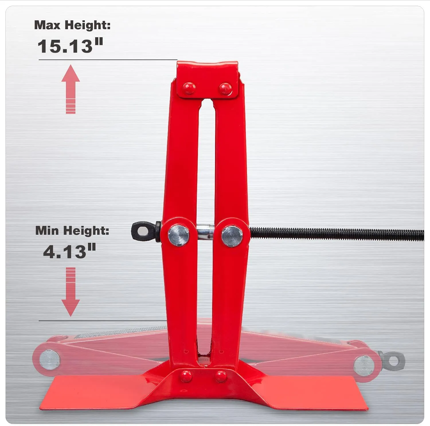 BIG RED T10152 Torin Steel Scissor Lift Jack Car Kit, 1.5 Ton (3,000 lb) Capacity, Red