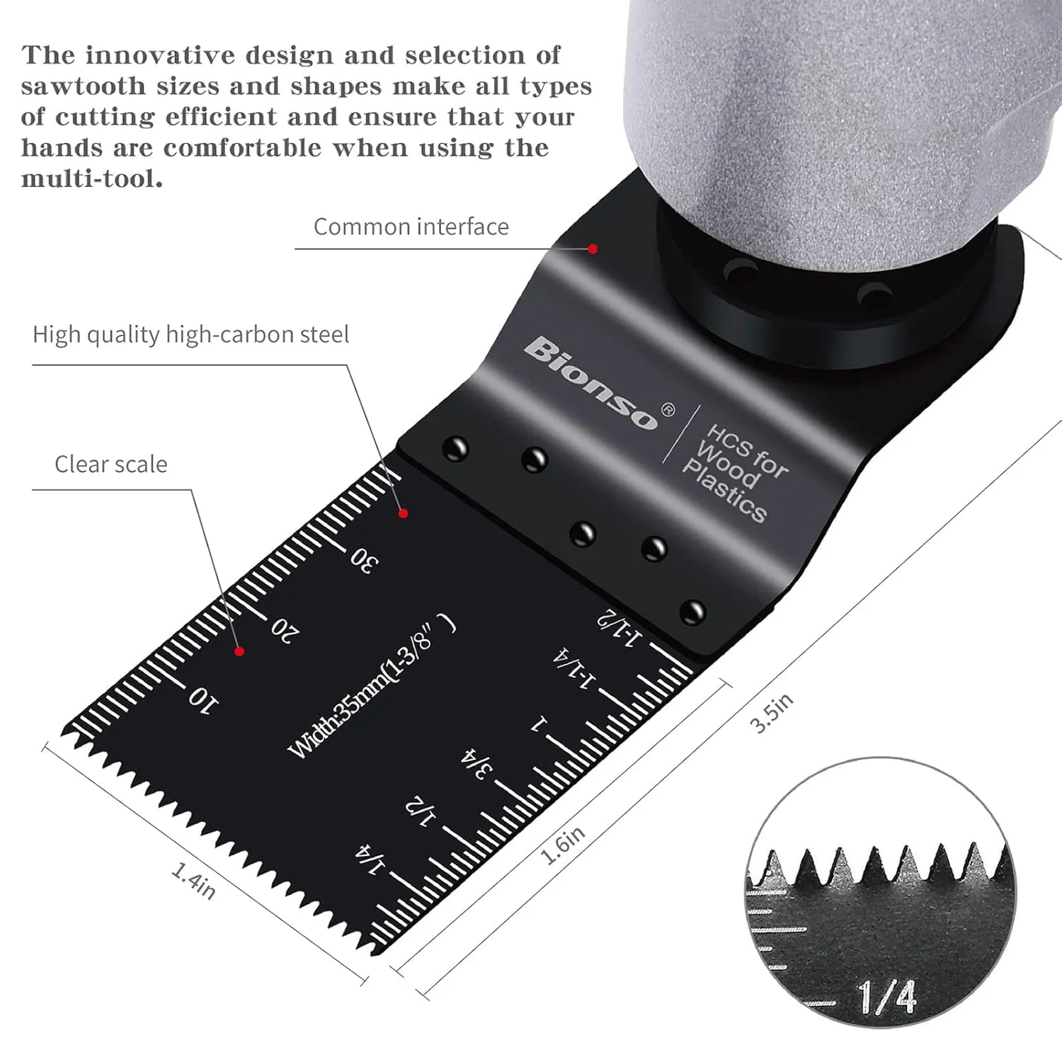 Bionso 120PCS Oscillating Tool Blade, Professional Universal Titanium Multitool Blades for Wood Metal, Multi Tool Blades Kits, Oscillating Saw Blades Fit Dewalt Ryobi Milwaukee Rockwell Fein Makita