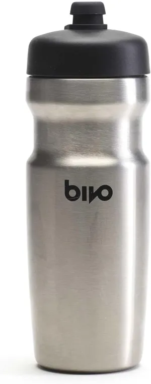 bivo Trio Mini 17oz Insulated Stainless Steel Bike Water Bottle - for Cycling - Compact, Fits Most Cages, Dishwasher Safe, High Flow Sports Nozzle - Keeps Drinks Cold 12  Hours - (Raw)