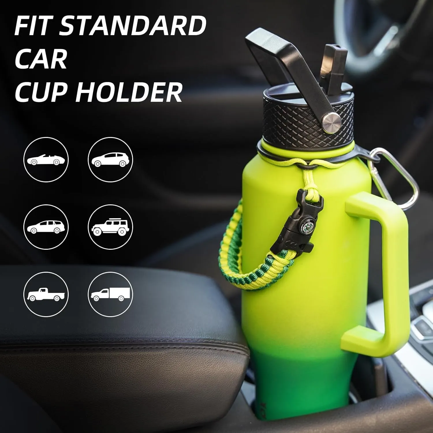 BJPKPK Insulated Water Bottles with Straw Lid, 23oz Metal Water Bottle with 2 lids & Paracord Strap, Double Wall Stainless Steel Vacuum Tumblers, Cups, Mugs, Thermos for Hot& Cold Drinks, Marshmallow