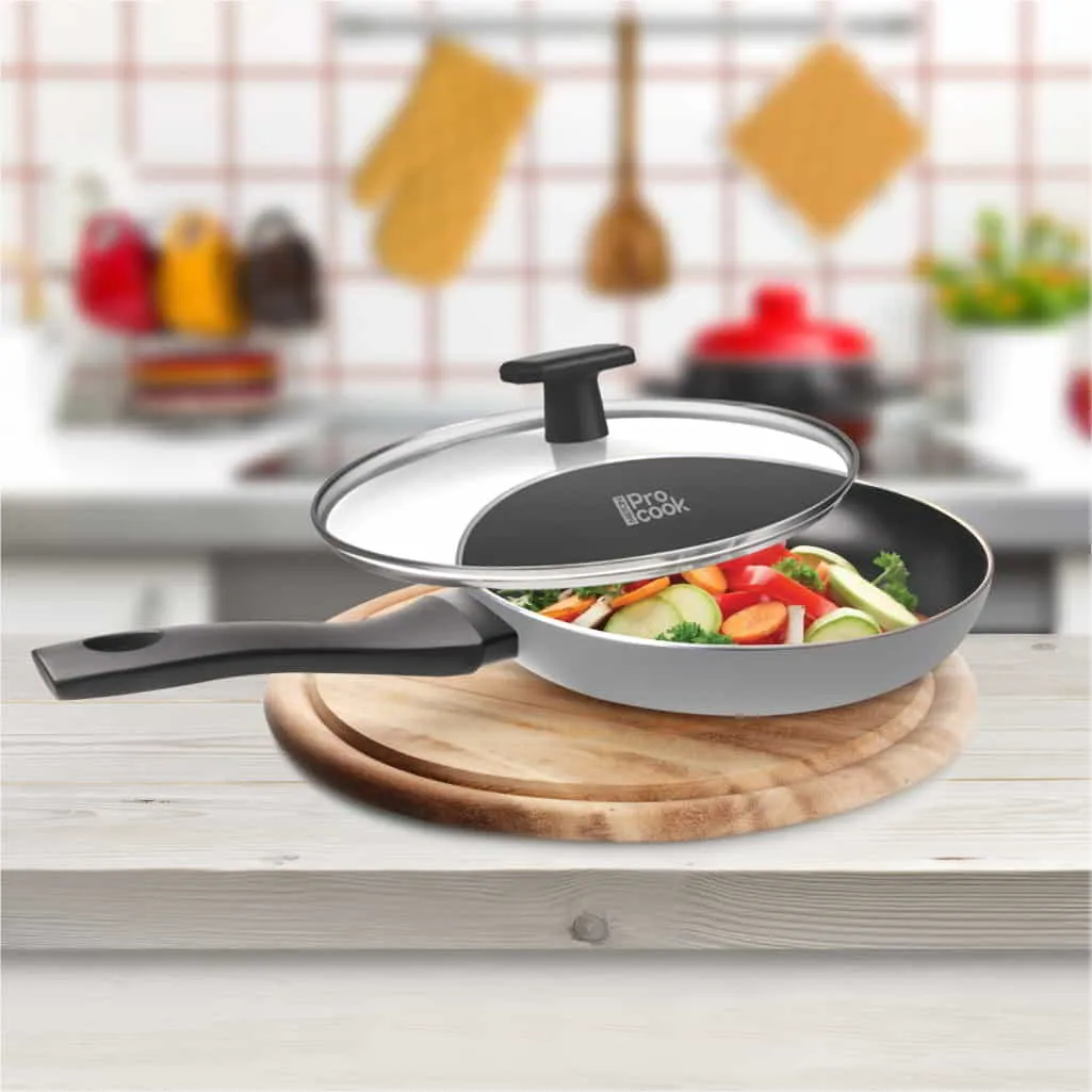 Black Pearl Induction Fry Pan With Lid (Milton Procook)
