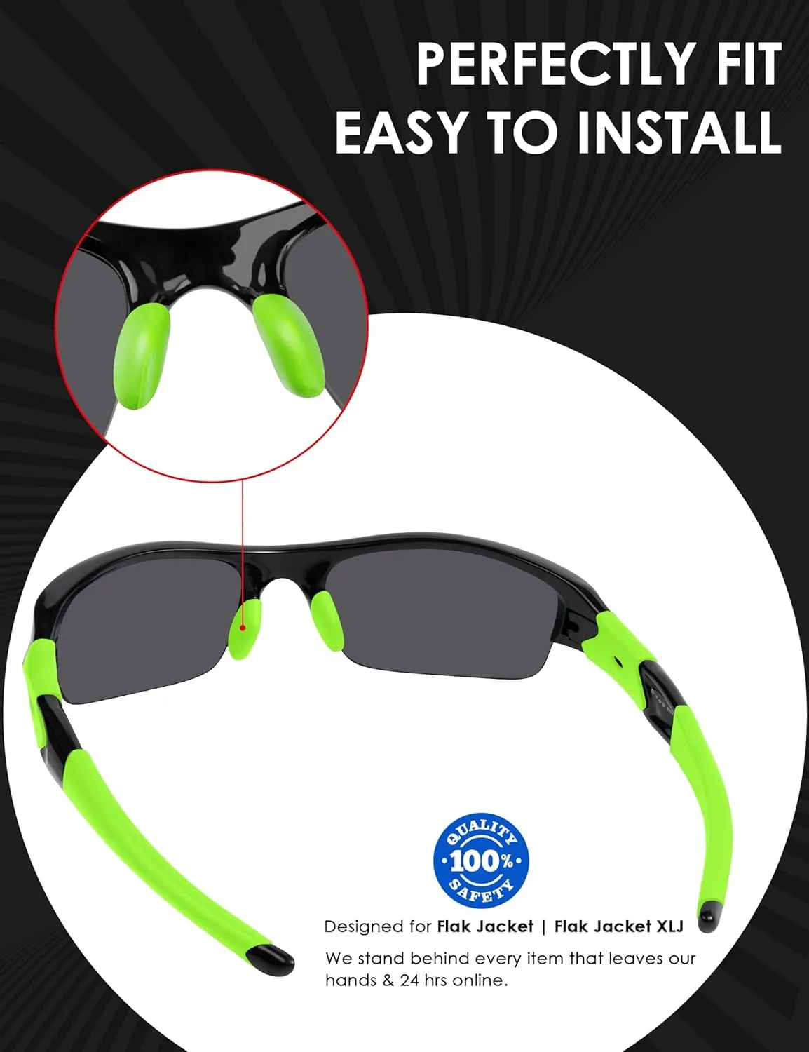 BLAZERBUCK Replacement Sock Kits Earsocks & Nosepieces for Oakley Flak Jacket XLJ Sunglass