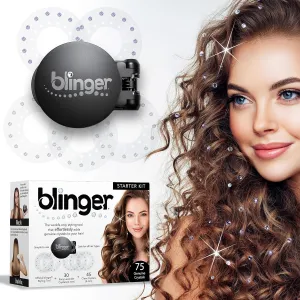 blinger® Starter Kit | Women's Hair Styling Tool   75 Precision-Cut Glass Crystals | Bling in Seconds! Bedazzling Multi-Faceted Gems | Hair-Safe – Bling In Brush Out