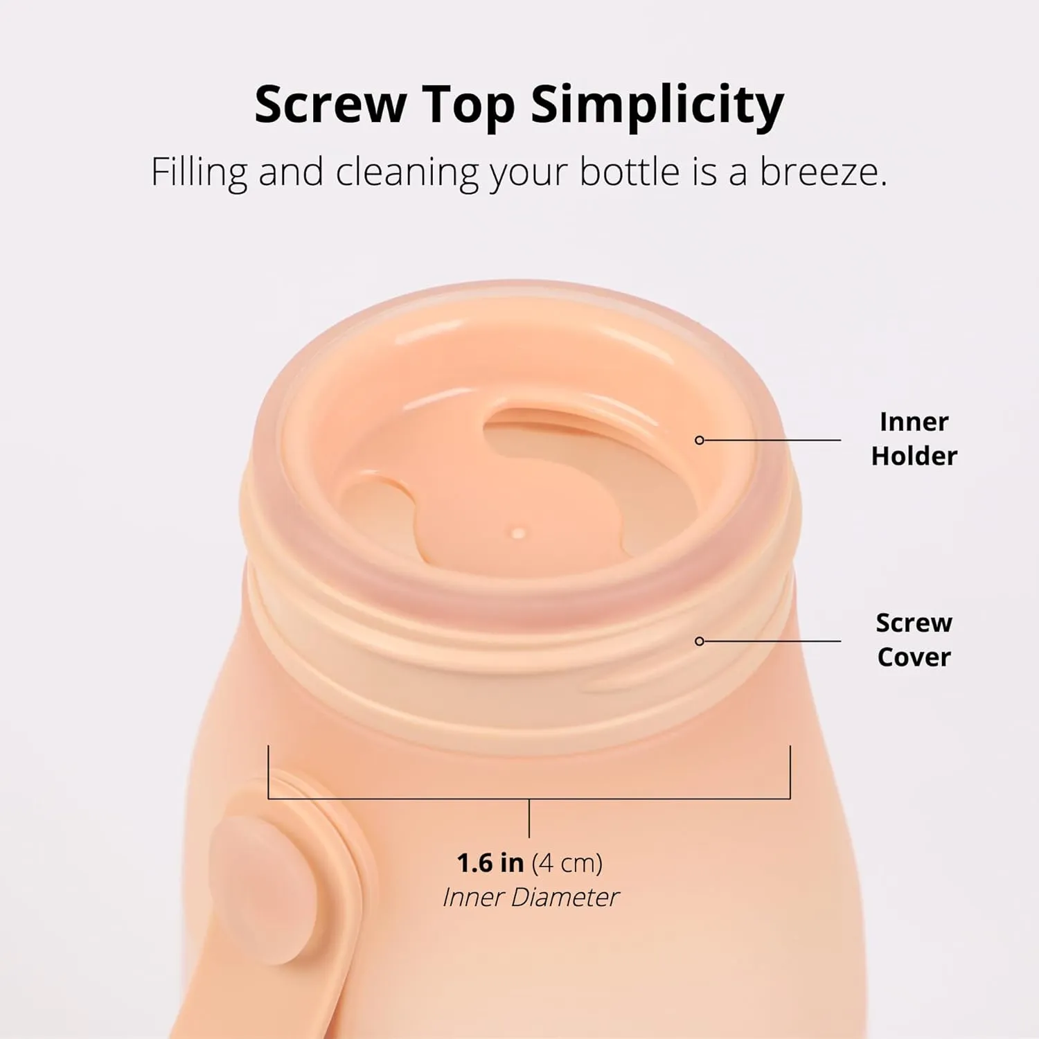 BLUE GINKGO Collapsible Water Bottle [2-Pack] – Lightweight, Foldable Silicone Bottles for Travel, Hiking, and Camping (16.9oz, Made in Korea, Peach)