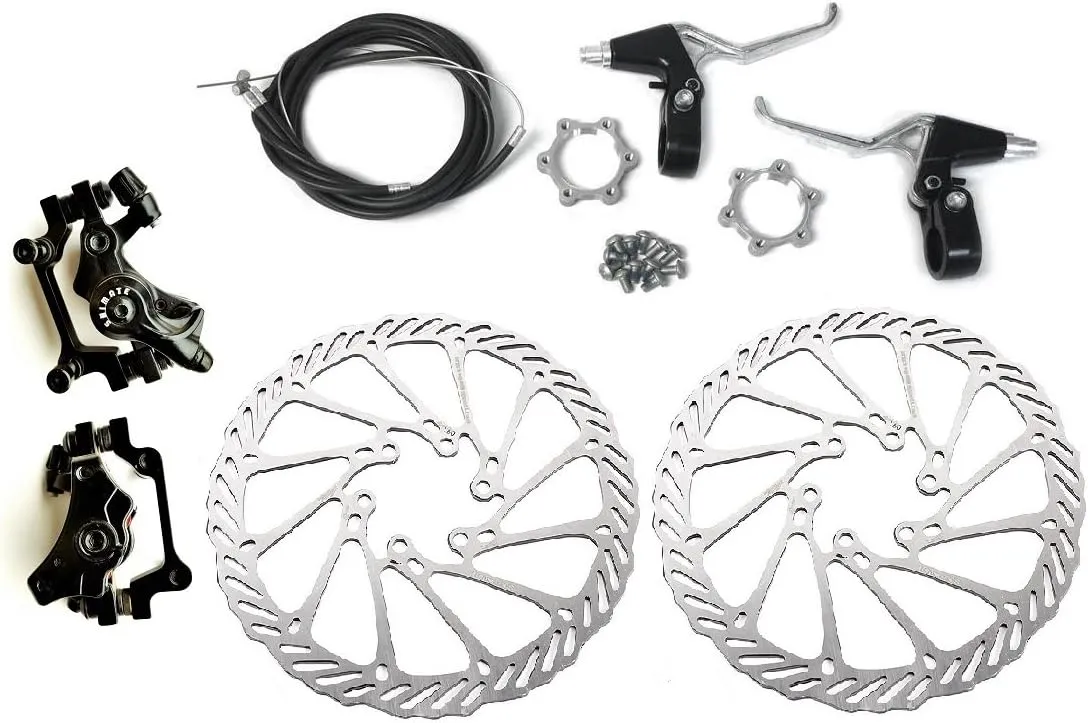 BlueSunshine BB7 Front and Back Disk Brake Kit - 160mm For 80cc Gas Motorized Bicycle (BB7 Disk Brake Kit - G3-2)