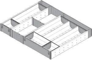 Blum Orgaline For Wood Drawers With Lengths 19 1/4" To 20" Cutlery Kit 18 3/4" to 19 1/2" W Stainless Steel