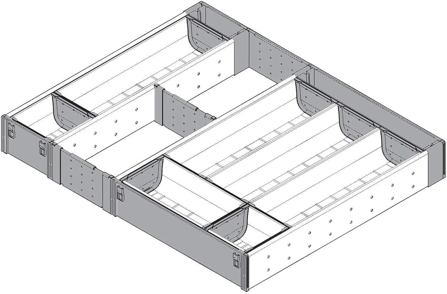 Blum Orgaline For Wood Drawers With Lengths 19 1/4" To 20" Cutlery Kit 18 3/4" to 19 1/2" W Stainless Steel
