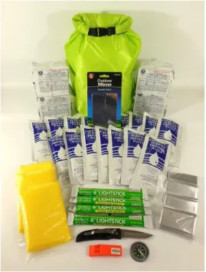 Boat Emergency Survival KIT 4 Person 2 Days, Ditch Bag, Family Evacuation. BOB