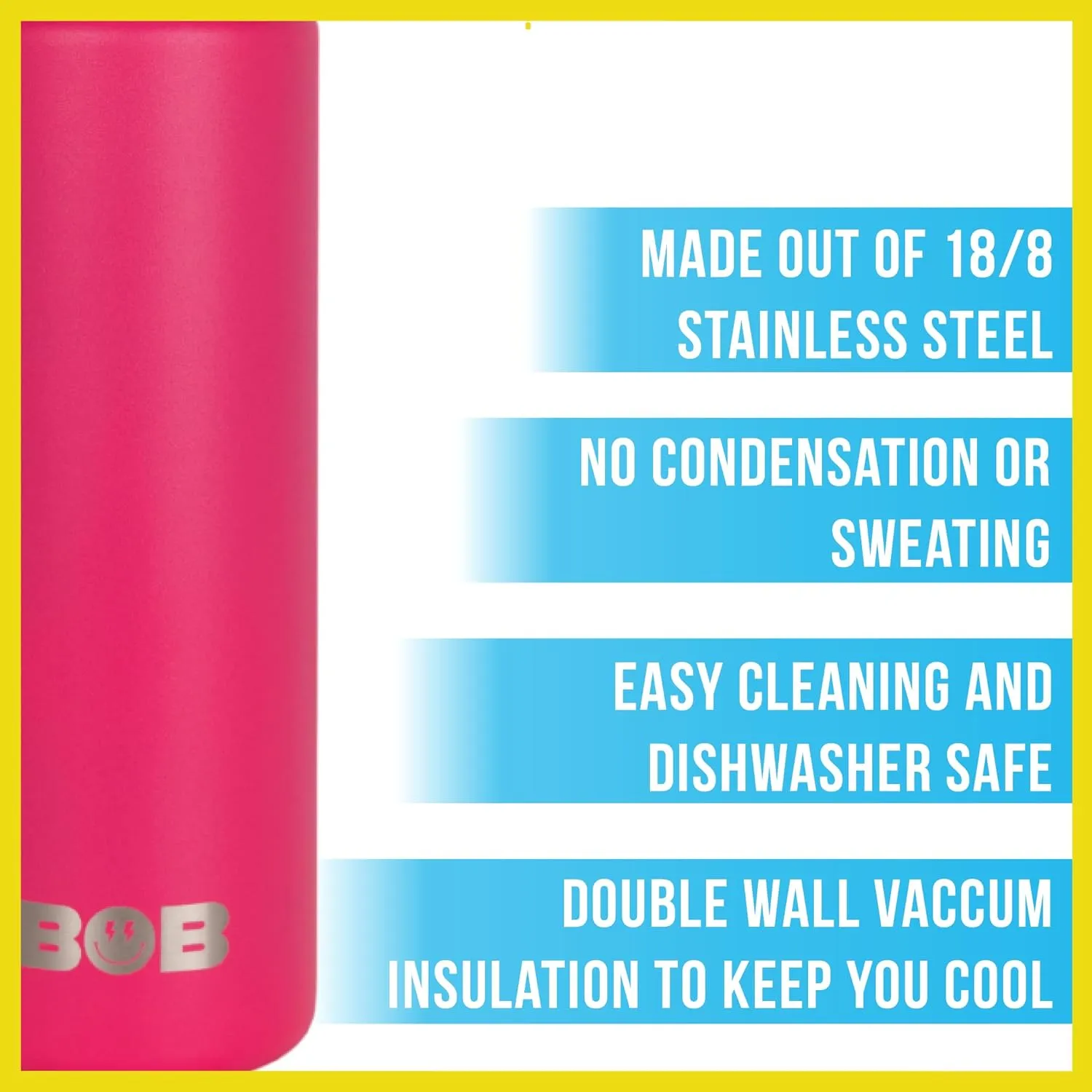 BOB THE COOLER CO - 26oz The Big Swig Double Wall Vacuum Insulated Water Bottle with Spout Lid, Made of Stainless Steel, Leak Proof, Great for Sports, Travel, & More (Vice Red)