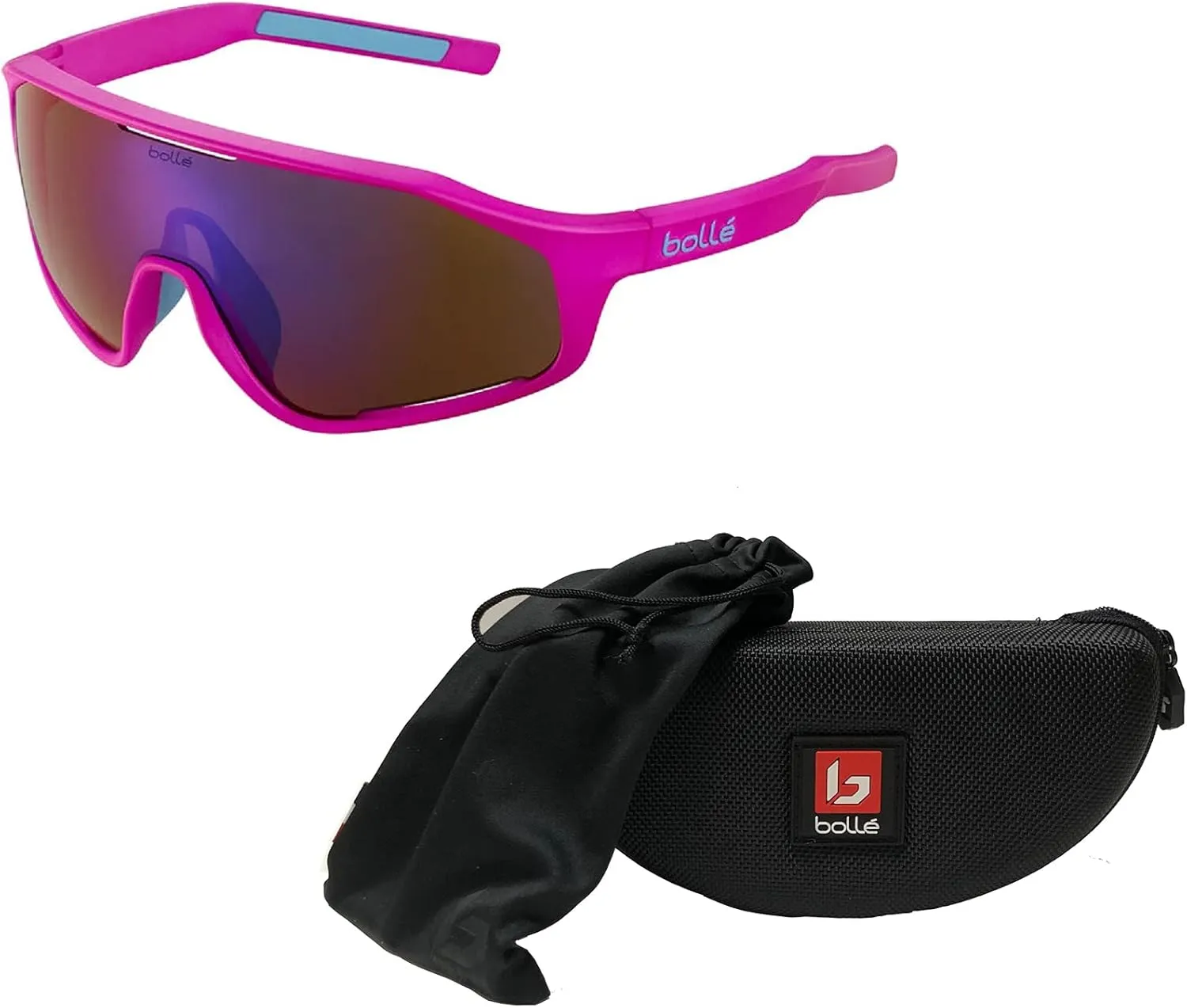Bolle Shifter 55MM Shield Wrap Around Sunglasses for Men for Women   BUNDLE With Designer iWear Complimentary Eyewear Kit