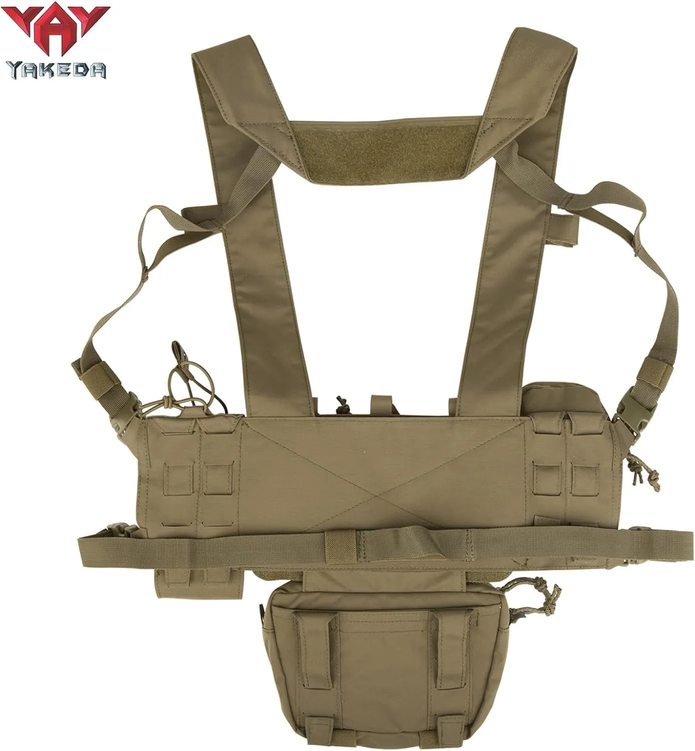 BOMTURN Chest Rig Tactical Chest Rig 1000D Molle Micro Chest Rigs Adjustable Detachable Modular Vest with Mag Pouch