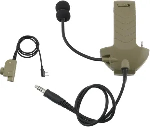 Boom Microphone/Ken 2 Pin PTT Kit Compatible with Walker's Razor Slim Earmuffs,Covert Ear Defender to Communicated Earmuff
