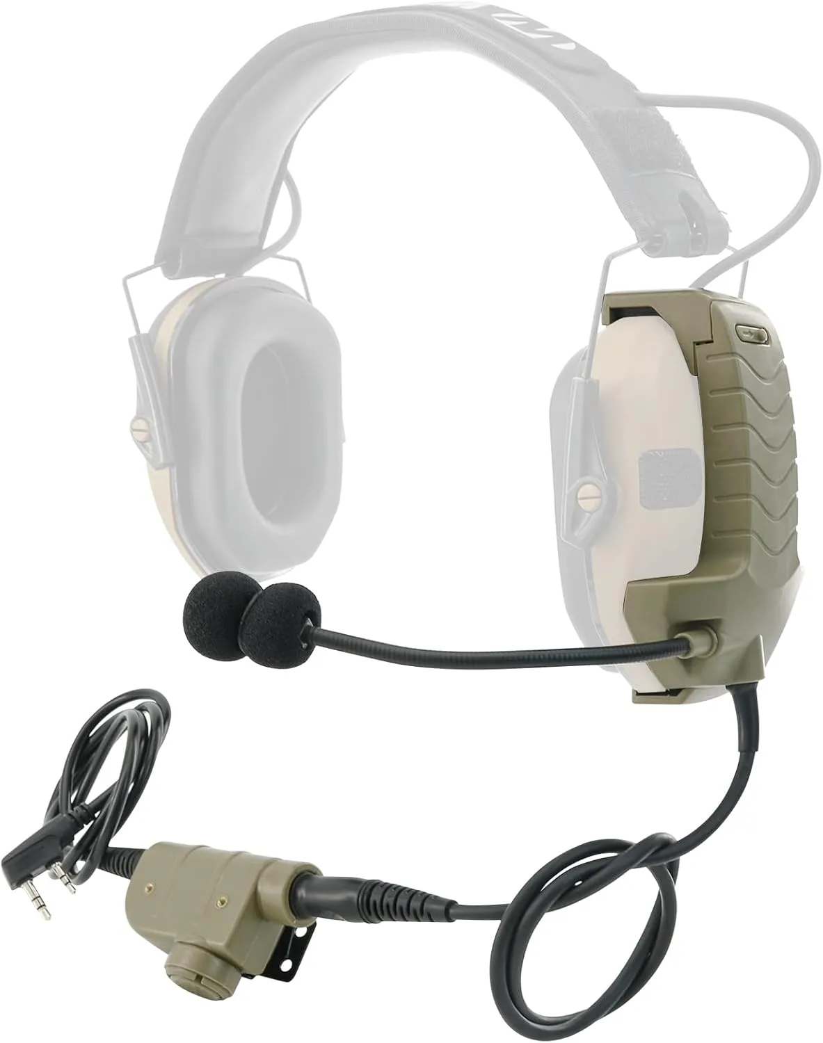 Boom Microphone/Ken 2 Pin PTT Kit Compatible with Walker's Razor Slim Earmuffs,Covert Ear Defender to Communicated Earmuff