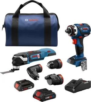 BOSCH GXL18V-270B22 18V 2-Tool Combo Kit with Chameleon Drill/Driver Featuring 5-In-1 Flexiclick® System and StarlockPlus® Oscillating Multi-Tool