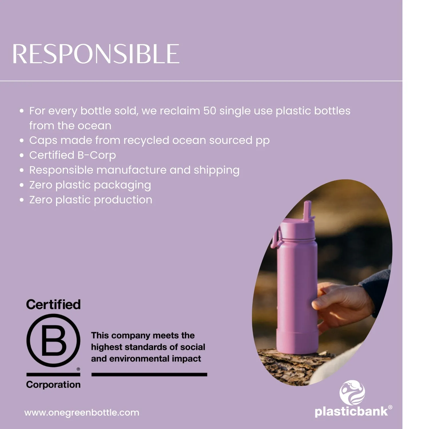 Botl 700ml Epic stainless steel vacuum bottle - Lilac Haze