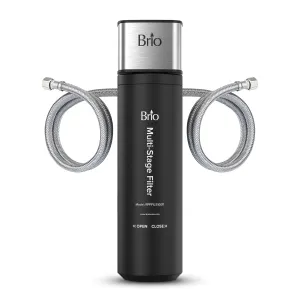 Brio 11" 3-Stage Single Housing Undersink Water Filter System for Easy Clean Drinking Water | 10,000 Gallons or 2 Years | 0.5 Micron Filters PFAS, Chlorine, Lead, Mercury  | NSF 42 & 372 Certified